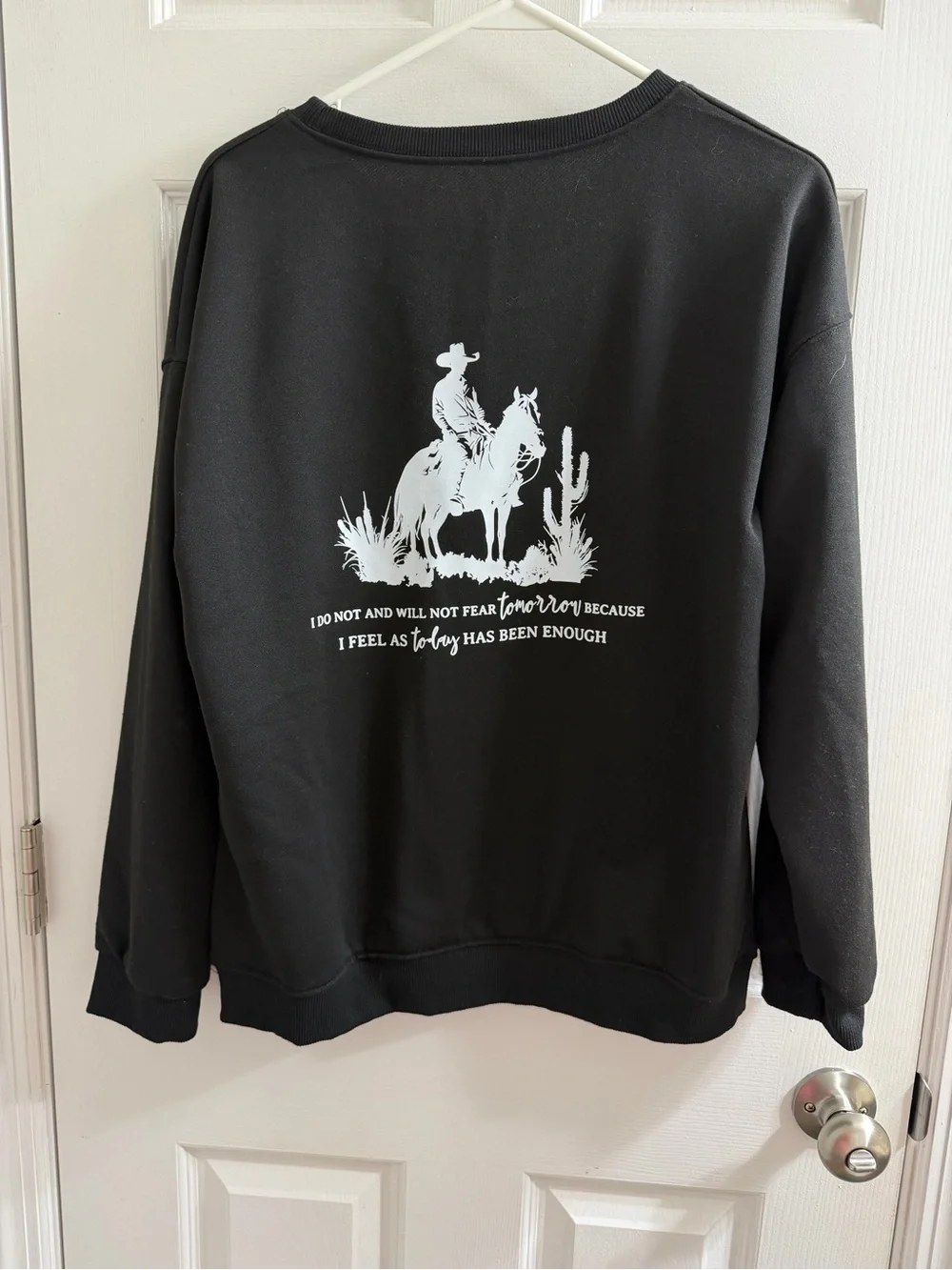 Zach Bryan Tour Cowboy Horse Black Crewneck Sweatshirt Large L